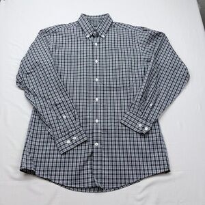 Eddie Bauer Men's Black & Gray Plaid Button-Down Shirt